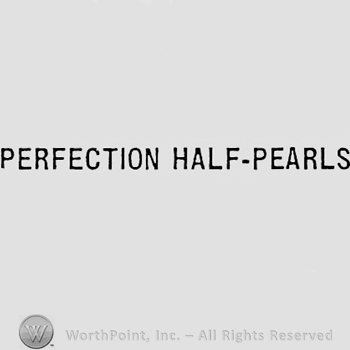 Words PERFECTION HALF-PEARLS.