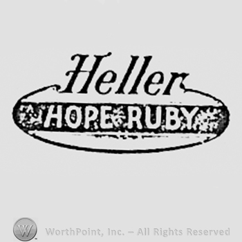 Words HELLER HOPE RUBY written inside an oval.