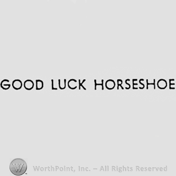 Words GOOD LUCK HORSESHOE.
