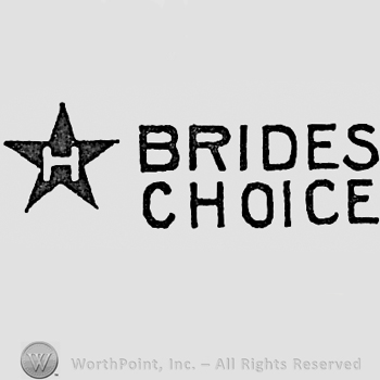 Letter H inside a star, and words BRIDES CHOICE.