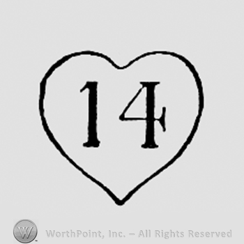 Number 14 inside a heart.