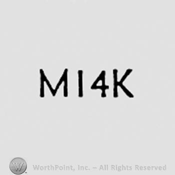 Letter M, number 14 and letter K.