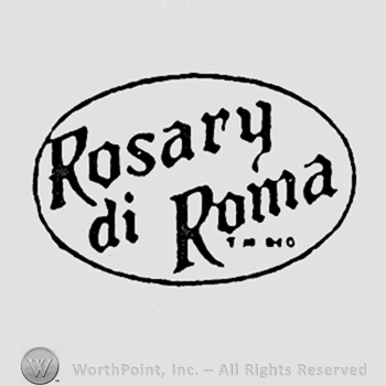 Words ROSARY DI ROMA inside a circle.