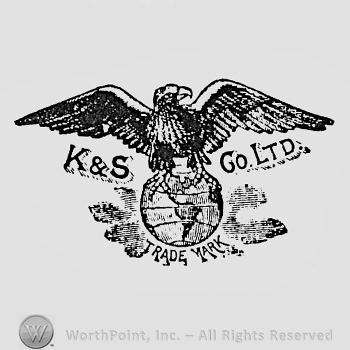 Bird with globe and letters K&S Go. LTD; TRADE MARK written bellow.