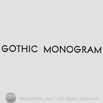 Words GOTHIC MONOGRAM.