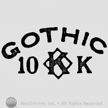 Word GOTHIC, number 10, and letters  K K.