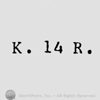 Letter K, number 14 and letter R.
