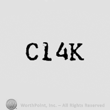 Letter C, number 14 and letter k.