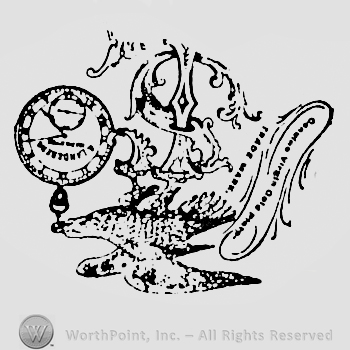 Bird with a watch and letter S.