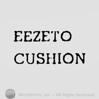 Words EEZETO CUSHION.