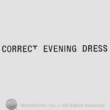 Word CORRECT EVENING DRESS.