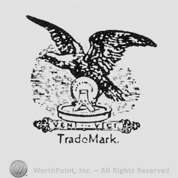 Eagle above an working table; words TRADE MARK written bellow.