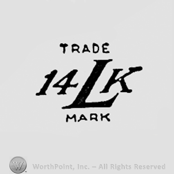 Number 14, letters LK and TRADE MARK written above and bellow.