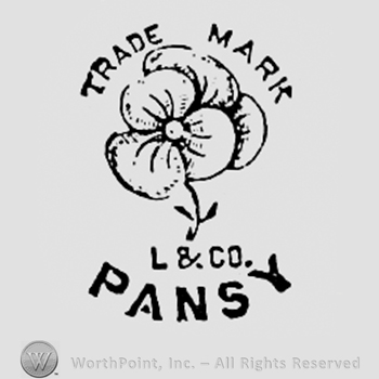 Flower and words TRADE MARK written above, PANSY written bellow.