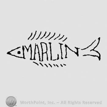 Word MARLIN written in a shape like a fish.