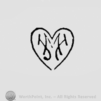 Letter M inside a heart.