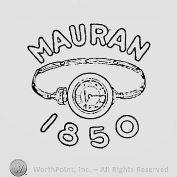 Word MAURAN and year 1850 written above and bellow a watch bracelet.