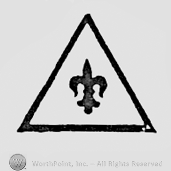 Fleur-de-lis inside a triangle.