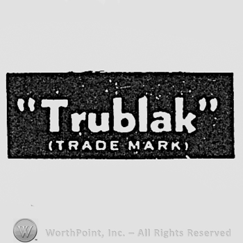 Words TRUBLAK TRADE MARK written inside a dark rectangle.