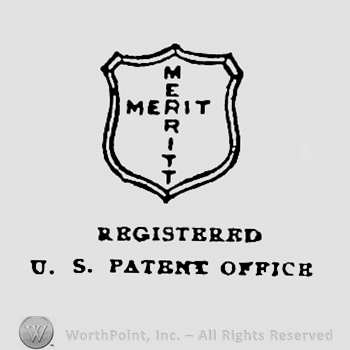 Words MERRITT and MERIT written on a shield; REGISTERRED U.S. PATENT OFFICE written bellow.