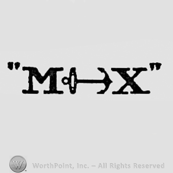 Letter M, anchor and letter X.