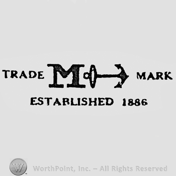 Letter M, anchor, words TRADE MARK ESTABLISHED 1886.