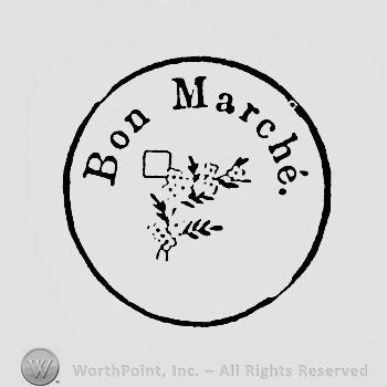 Words BON MARCHE and a branch, inside a circle.