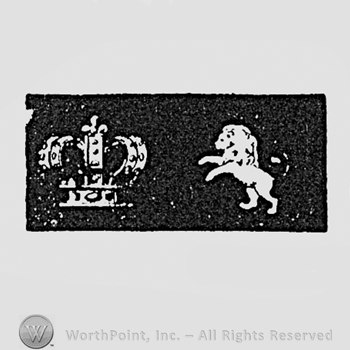 Crown and lion.