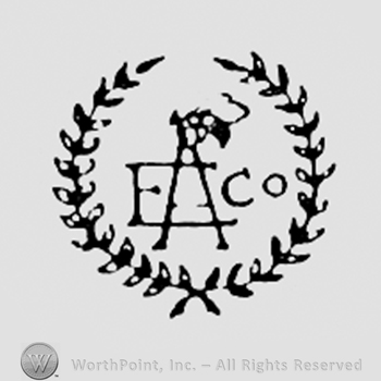 Monogram of letters EACO between two branches.