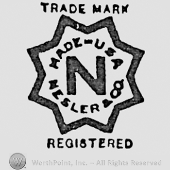 Letter N inside a star and words TRADE MARK REGISTERED MADE IN USA NESLER & CO.