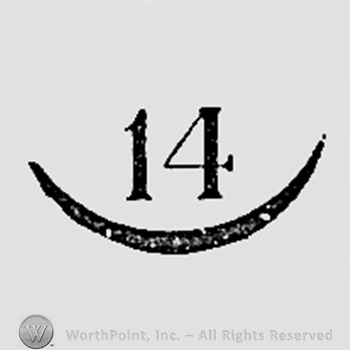 Number 14 and a crescent.