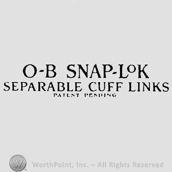 Letters O-B, words SNAP-LOK SEPARABLE CUFF LINKS.