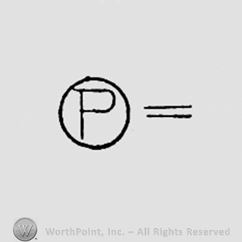 Letter P inside a circle and equal sign.