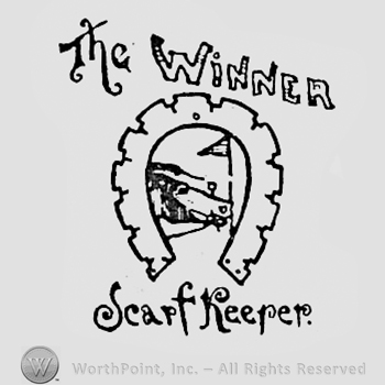 Horseshoe and words THE WINNER SCARF KEEPER.