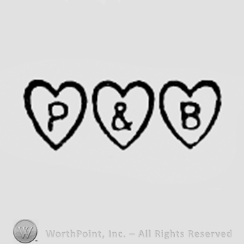 Three hearts and letters P & B.