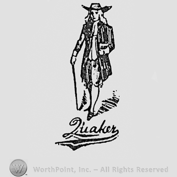 Man with hat and stick above word LUAKER.