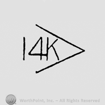 Number 14, letter K and an arrow.