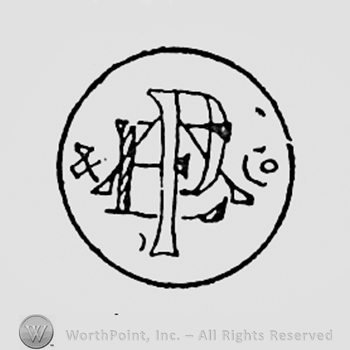 Monogram of letters EAP inside a circle.