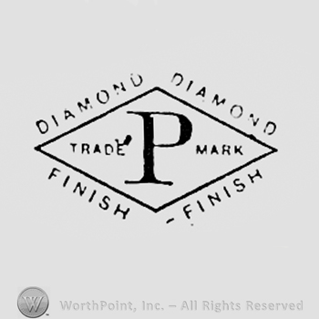 Letter P and words TRADE MARK inside a diamond; words DIAMOND FINISH written on the edge.