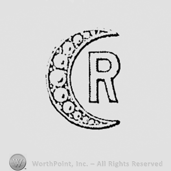 Letter R and a crescent.