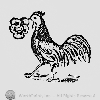 Cock with a flower.