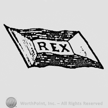 Word REX inside a shape like a rectangle.