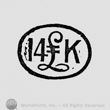 Number 14, pound sign and letter K, all inside an oval.