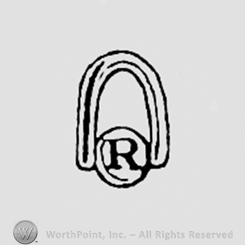 Letter R inside a circle; letter U above.