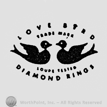 Two ducks and words LOVE SFRD TRADE MARK, DIAMOND RINGS.
