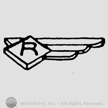 Letter R on a diamond with wing.