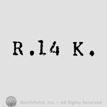 Letter R, number 14 and letter K.