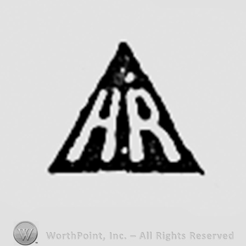 Letters H and R inside a black triangle.