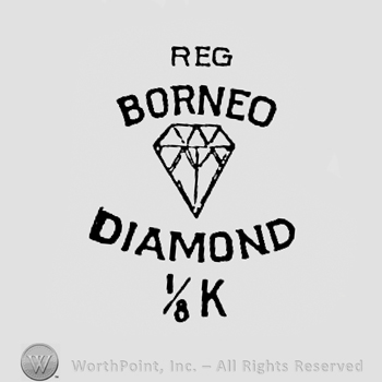 Words BORNEO DIAMONDS around a diamond.