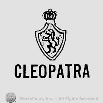 Crowned shield above word CLEOPATRA.